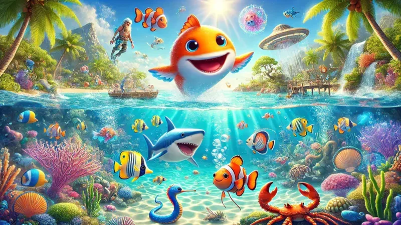 Adegan target laut untuk kategori permainan tembak ikan RR999